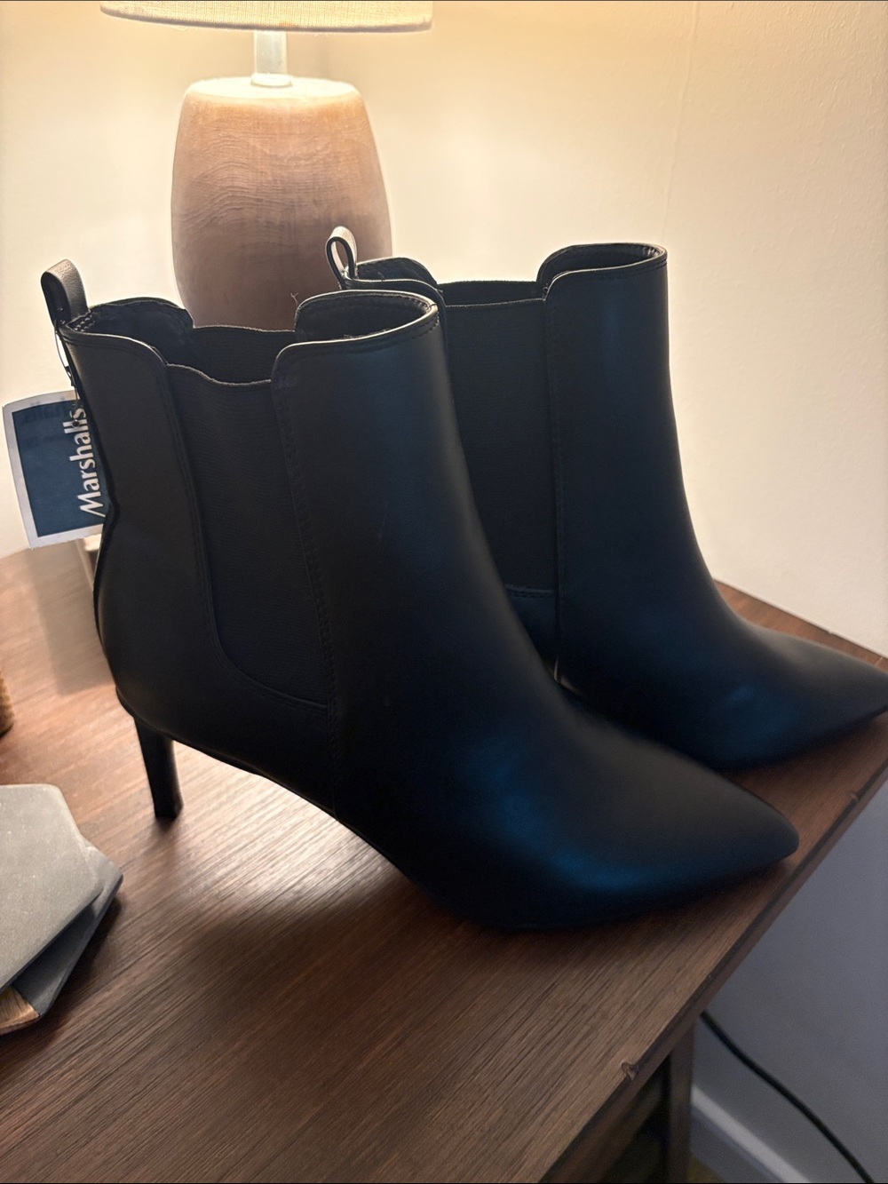 Calvin Klein Classic Black Pointed Ankle Boots - Women